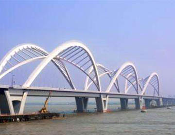 浙江九堡大桥桥梁钢箱梁步履式顶推案例0